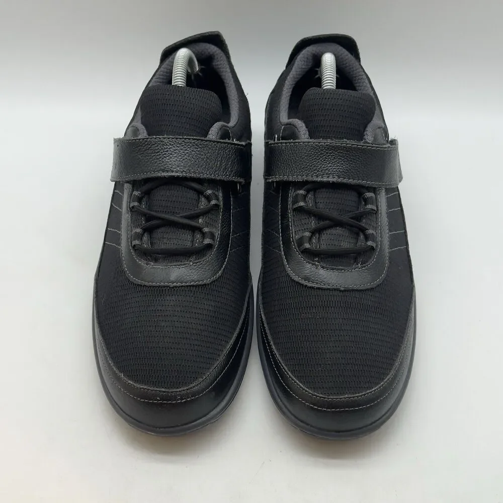 Orthofeet Breeze Walking Shoes Women's 11 Wide Black Hook and Loop Stretch Laces